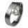 Ernstes Design Ring R123 Edelstahl mattiert poliert mit Perle Weite 59 Zuchtperl