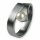 Ernstes Design Ring R123 Edelstahl mattiert poliert mit Perle Weite 59 Zuchtperl
