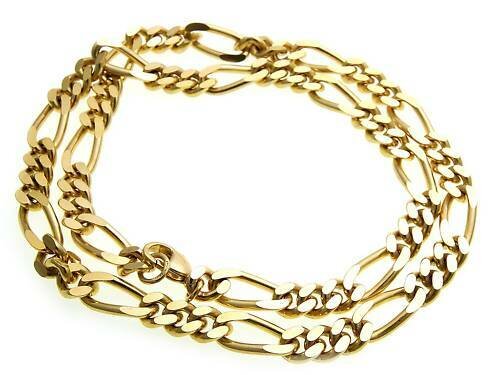 Halskette Figarokette Double vergoldet 7 mm 50 cm Halskette Gelbgold beschichtet