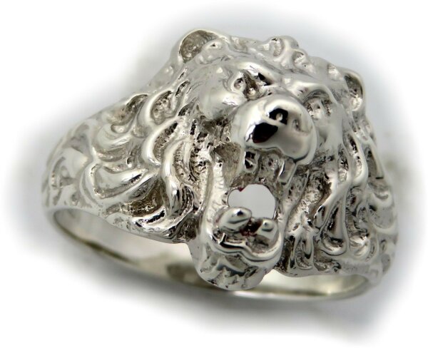 Herren Ring echt Silber 925 Löwe Löwenkopf Sterlingsilber massiv Qualität Damen