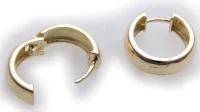 Herren Single Ohrring Klapp Creolen Gold 750 gewölbt 16 mm Gelbgold 18 karat Top