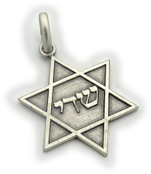 Neu Anhänger echt Silber 925 Davidstern mit Schriftzug mit Kette oder ohne David