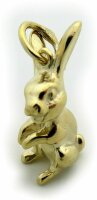 Neu Anhänger Hase echt Gold 333/- Kaninchen Hänger massiv Gelbgold 8 karat Top