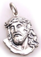 Neu Anhänger Jesus Kopf echt Silber 925 Sterlingsilber Christus Gottes Sohn Top