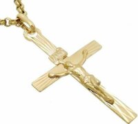 Neu Anhänger Kreuz mit Jesus echt Gold 333 Gelbgold...