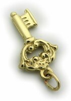 Neu Anhänger Schlüssel echt Gold 585 massiv Gelbgold 14 karat Schloss Top Qual.
