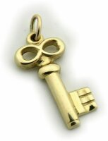 Neu Anhänger Schlüssel echt Gold 585 massiv Gelbgold 14 karat Schloss Top Qual.