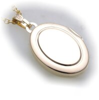 Neu Damen Anhänger Medaillon echt Gold 333 oval 8 kt mattiert Gelbgold 8 karat