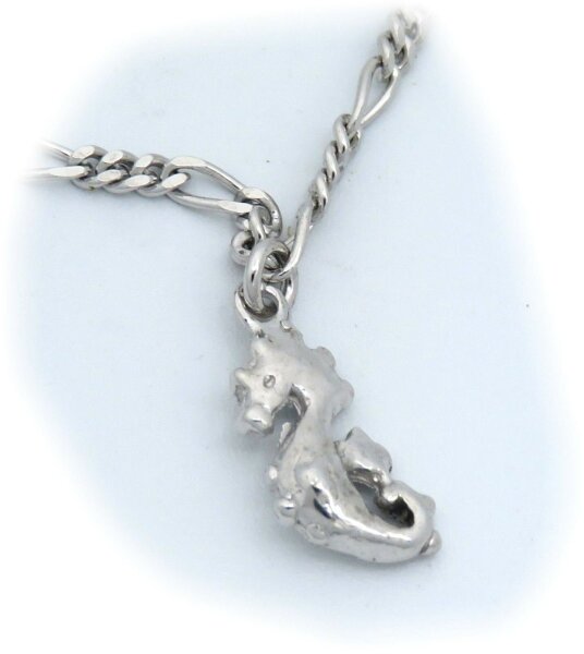 Neu Fußkettchen Seepferdchen Silber 925 Ankerkette 25cm Fußkette Sterlingsilber