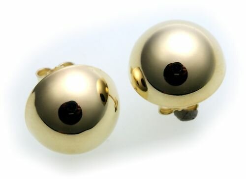 Damen Ohrringe Ohrstecker echt Gold 333 Gelbgold Halbkugel 12 mm Stecker Kugel