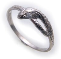Schlangenring echt Weißgold 585 mit Zirkonia Ring Schlange Unisex Neu Schlange