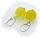 Selten Ohrringe echt Natur Bernstein gelb weiß Silberbrisur 925 16mm 14mm Neu