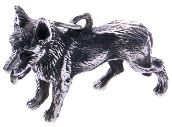 XL Anhänger Schäferhund groß Silber 925 massiv Sterlingsilber Hund Unisex
