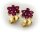 Damen Ohrringe echt Rubin Gelbgold 333 Stecker Gold 8 karat Ohrstecker Neu Top
