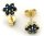 Damen Ohrringe echt Safir Gelbgold 750 Stecker Gold 18 karat Saphir Ohrstecker
