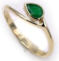 Damen Ring echt Gold 333 echt Smaragd Tropfen 8 karat Top...