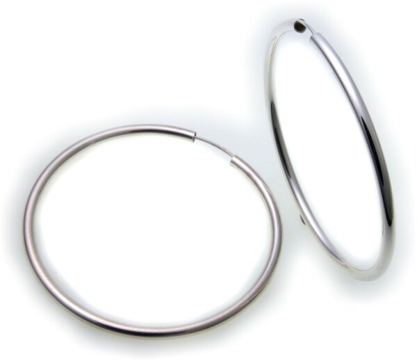 Damen Ohrringe XL Creolen Silber 925 Sterlingsilber 60 mm Rohrform Rohrcreolen