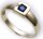 Damen Ring echt Gold 585 Safir14kt Diamant Saphir Gelbgold Brillant 0,015ct TOP  50