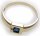 Damen Ring echt Gold 585 Safir14kt Diamant Saphir Gelbgold Brillant 0,015ct TOP  50