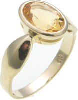 Damen Ring echter Citrin 10 x 7 mm Gold 585 Gelbgold gute...
