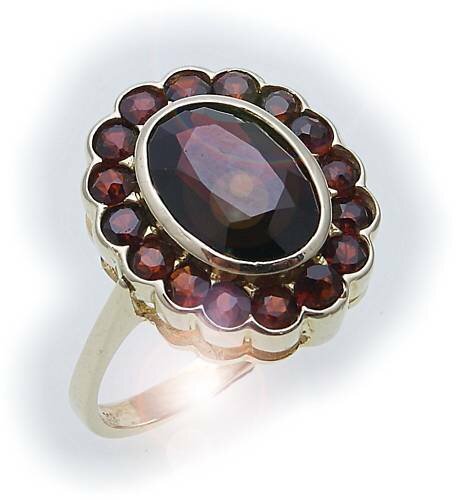 Damen Ring m. Granat in Gold 333 Granatring Gelbgold Qualität 8911/3GR