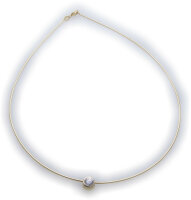 Damen Collier echt Gelbgold 333 Anhänger Zirkonia Einsteiner Gold Halskette
