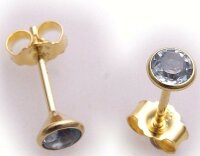 Neu Ohrringe Gold 333 8 karat Gelbgold Topas 4,5 mm...