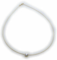 Damen Collier echt Gelbgold 333 Anhänger Zirkonia Einsteiner Gold Halskette 42 cm