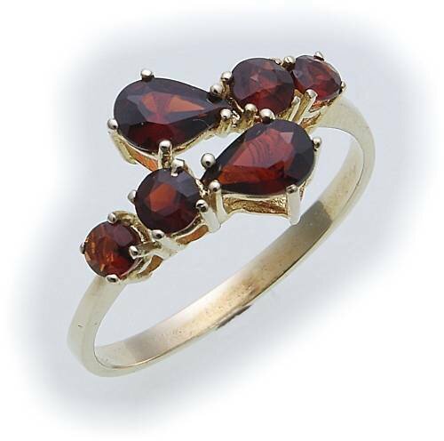 Damen Ring m. Granat in Silber 925 Granatring Sterlingsilber Qualität 8286/8GR