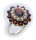 Damen Ring m. Granat u. Perlen in Gold 585 Gelbgold Granatring 8079/5GR.ZP