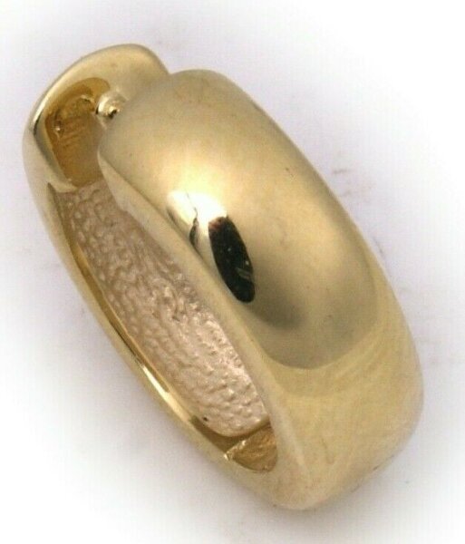 Herren Single Ohrring Klapp Creolen Gold 585 gewölbt 18 mm Gelbgold 14 karat Top