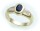 Damen Ring Saphir echt Gold 585 Brillant 0,20ct Carree 14karat  Gelbgold Diamant