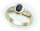 Damen Ring Saphir echt Gold 585 Brillant 0,20ct Carree 14karat  Gelbgold Diamant