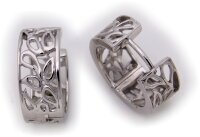 Neu Ohrringe Klapp Creolen echt Silber 925 Ajourarbeit 18 mm Sterlingsilber