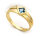 Damen Ring echt Gold 333 Topas 8 karat Gelbgold Blautopas 4 x 4 mm Quadrat