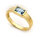 Damen Ring echt Gold 750 Topas 18 karat Gelbgold Blautopas 7 x 5  mm Rechteck