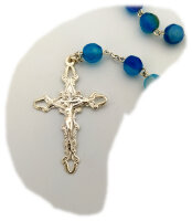 Halskette Rosenkranz Kreuz Jesus Silber 925...