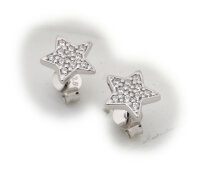 Damen Ohrringe Stern Zirkonia echt Silber 925 Sterlingsilber Ohrstecker Stecker Sternform