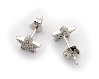 Damen Ohrringe Stern Zirkonia echt Silber 925 Sterlingsilber Ohrstecker Stecker Sternform