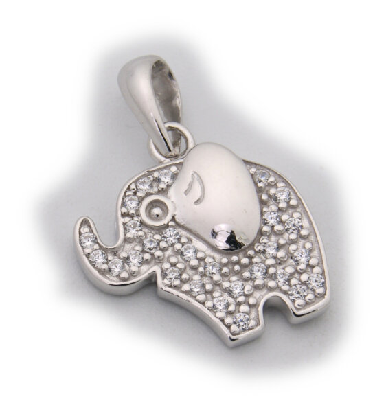 Neu Anhänger Elefant echt Silber 925 Sterlingsilber Zirkonia rhodiniert Top