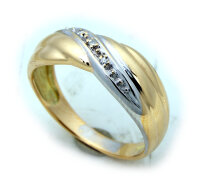 Damen Ring Brillant 0,03 carat w si echt Gold 585 Glanz Gelbgold Diamant