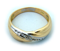 Damen Ring Brillant 0,03 carat w si echt Gold 585 Glanz Gelbgold Diamant