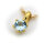 Damen Anhänger Topas echt Gold 333 8 karat Halsschmuck Gelbgold Blautopas Krappen