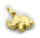 Anhänger Elefant plastisch 3D mattiert 333 Gold Gelbgold Unisex 8 karat Geschenk Neu