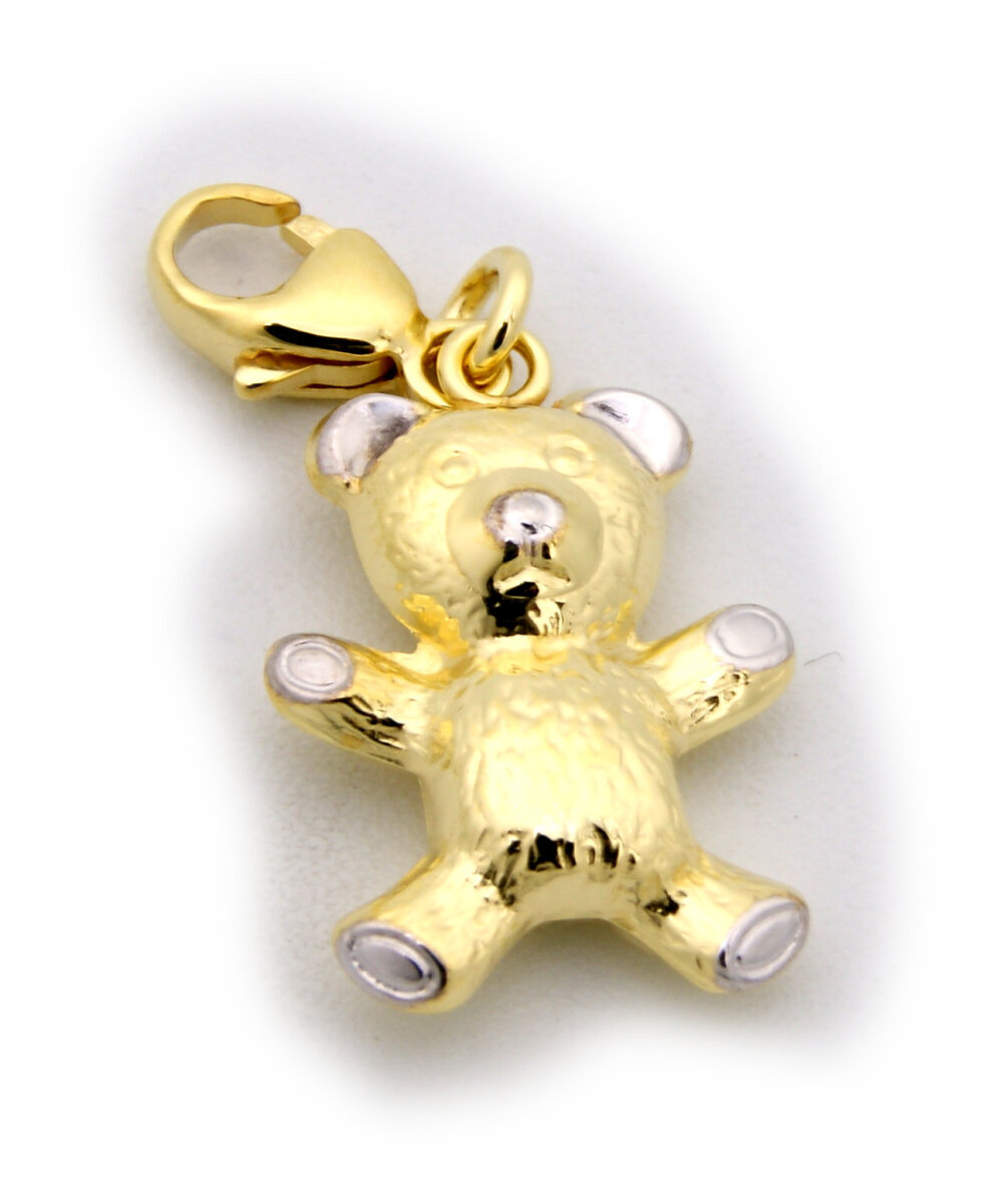Anhänger Karabiner Bär Teddybär plastisch 3 D Glanz 333 Gold Gelbgold,  66,99 €