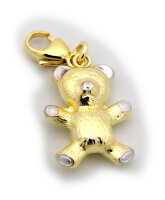 Anhänger Karabiner Bär Teddybär plastisch 3 D Glanz 333 Gold Gelbgold 8 karat Neu