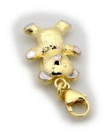 Anhänger Karabiner Bär Teddybär plastisch 3 D Glanz 333 Gold Gelbgold 8 karat Neu