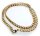 Halskette Panzerkette oval Double vergoldet 6mm  50 cm Gold plattiert