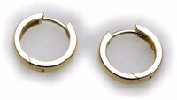 Damen Ohrringe Klapp Creolen echt Gold 333 schwer 14 mm außen Gelbgold 8 karat