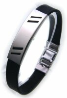 Herren Armband Kautschuk Edelstahl incl.Gravur 21 cm ID...